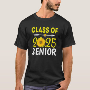 Class Of 2025 Senior 25 Graduation Sunflower Girls T-Shirt