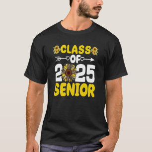 Class Of 2025 Senior 25 Sunflower Heart Graduation T-Shirt