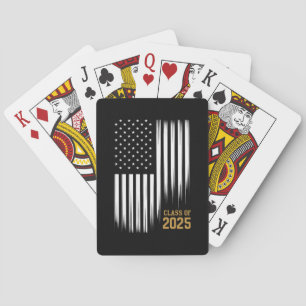 Class Of 2025 Senior American Flag Graduation Playing Cards