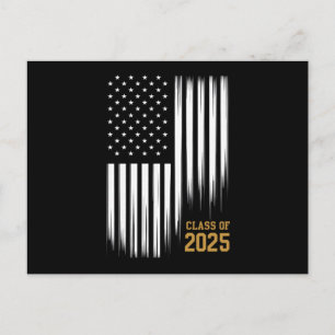 Class Of 2025 Senior American Flag Graduation  Postcard