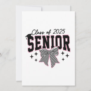 Class of 2025 Senior Bow Coquette Graduation  Invitation