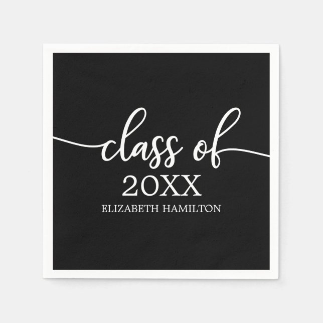 Class of 2025 Simple Chic Calligraphy Classic Napkin (Front)