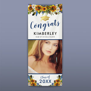Class of 2025 Sunflower Congrats Graduation Banner