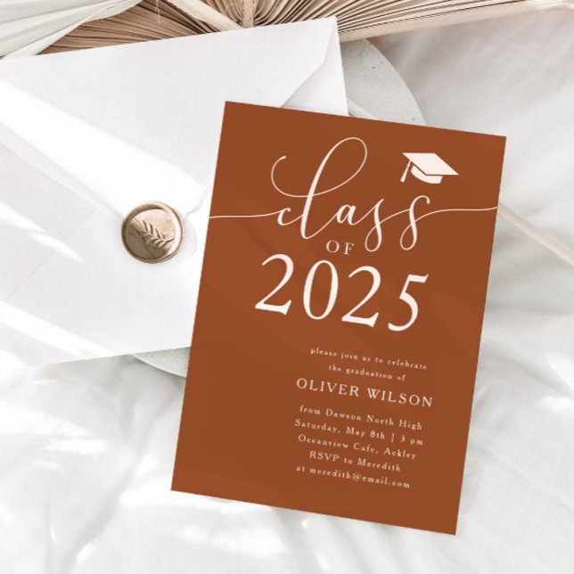 Class of 2025 Terracotta Graduation Party  Invitation (Creator Uploaded)