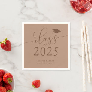 Class of 2025 Terracotta Graduation Party Napkin