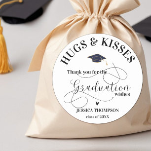 Class of 2025 Thank you Hugs & Kisses Graduation Classic Round Sticker