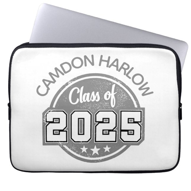 Class of 2025 Vintage Graduate Name Laptop Sleeve (Front)