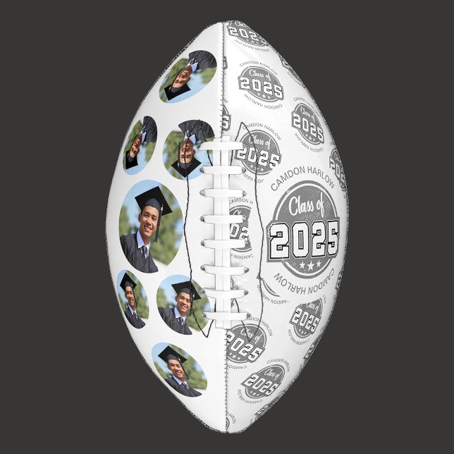 Class of 2025 Vintage Graduate Photo Football (Creator Uploaded)