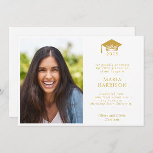 Class of 2025 White and Gold Photo Announcement