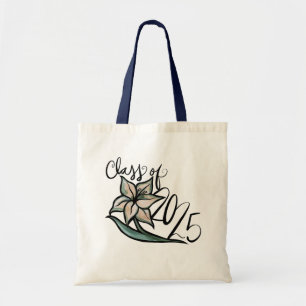 Class of 2025 White Lily Green Vintage Style       Tote Bag