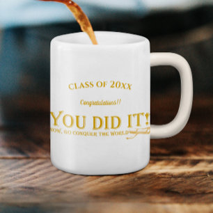 Class of 2025 YOU DID IT Photo Graduation Coffee Mug