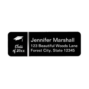 Class of 2026 Black and White Graduation Cap