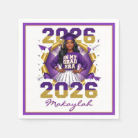 Class of 2026 Black Girl Grad Era Purple & Gold 