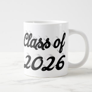 Class of 2026 black script graduation large coffee mug