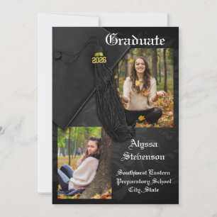 Class of 2026 Black Tassel Dignified Graduation Invitation