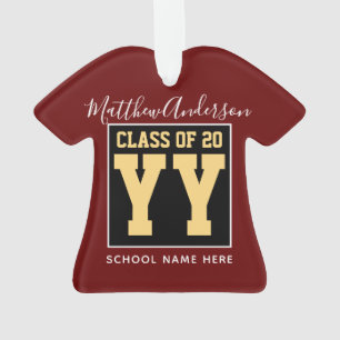 Class of 2026 Burgundy Black and Gold Graduation Ornament