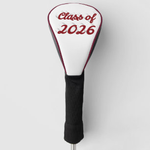 Class of 2026 burgundy script graduation golf head cover