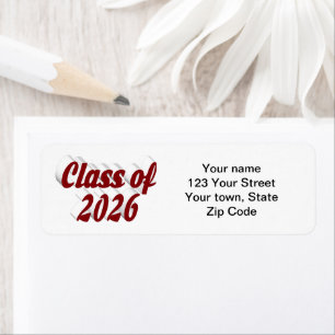 Class of 2026 burgundy text graduation