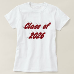 Class of 2026 burgundy typography graduation T-Shirt