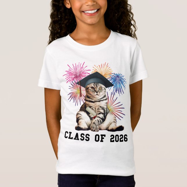 Class Of 2026 Cat Lover T-Shirt (Front)