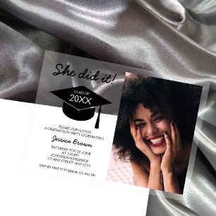 Class Of 2026 Chic Minimalist Photo Graduation Acrylic Invitations