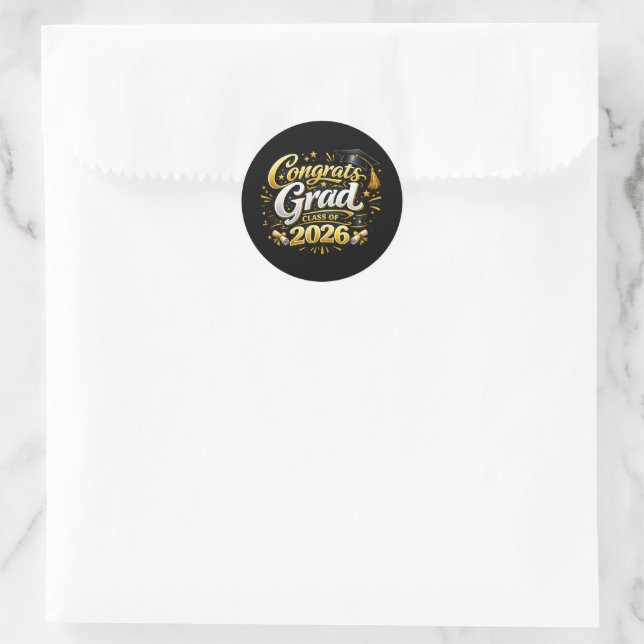 Class of 2026 classic round sticker (Bag)