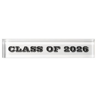 Class of 2026 Clear Black Paperweight by Janz Nameplate
