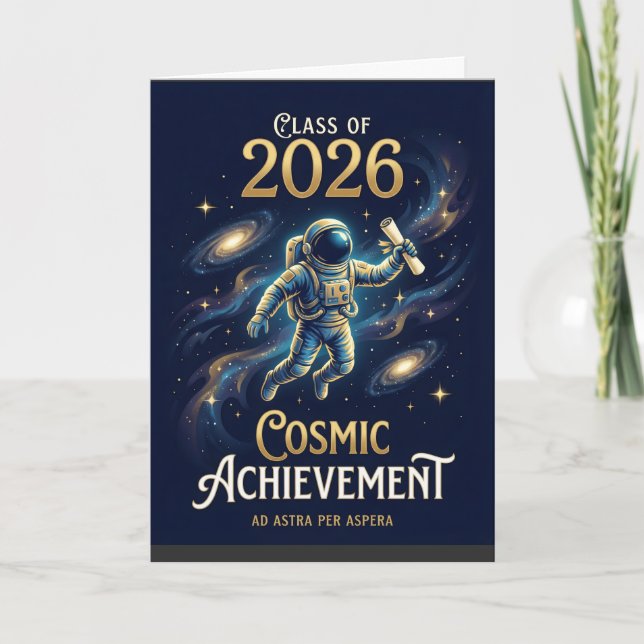 Class of 2026 Cosmic Achievement Graduation Card (Front)
