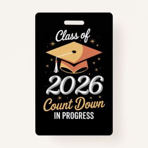Class Of 2026 Count Down In Progress Peronalized  ID Badge