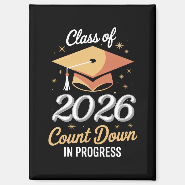 Class Of 2026 Count Down In Progress Peronalized  Magnet (Front)