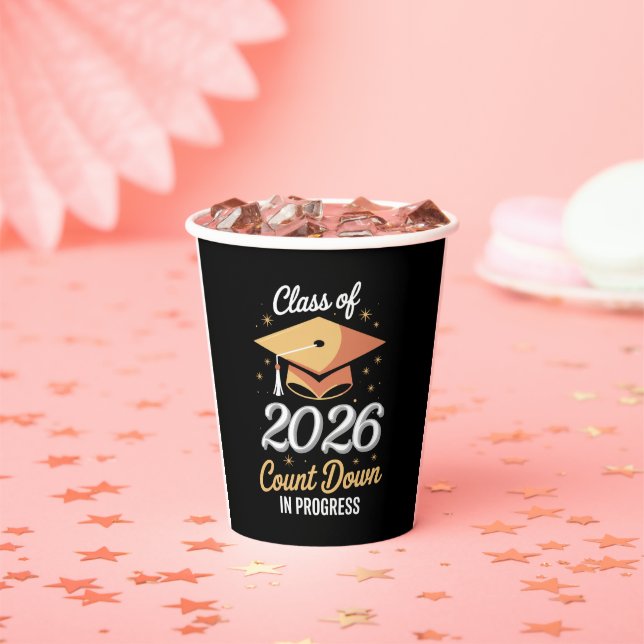 Class Of 2026 Count Down In Progress Peronalized  Paper Cups (Insitu)