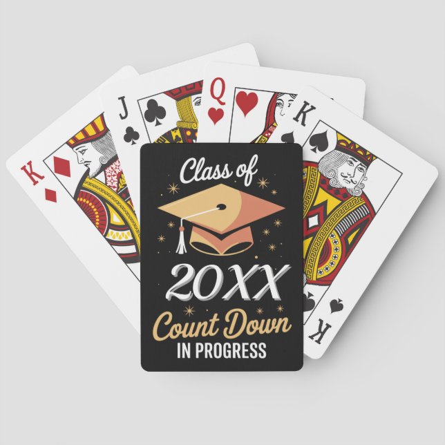 Class Of 2026 Count Down In Progress Personalised  Playing Cards (Back)