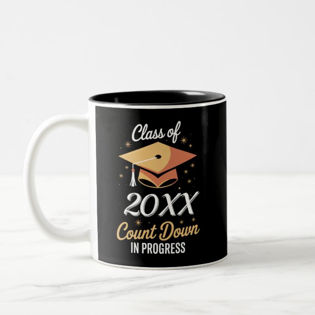 Class Of 2026 Count Down In Progress Personalised  Two-Tone Coffee Mug (Left)