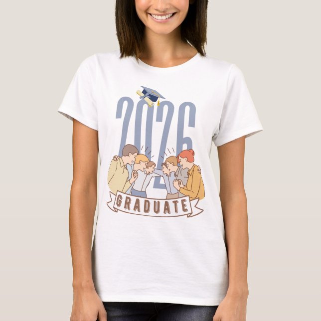 Class of 2026 Cute Graduation Apparel T-Shirt (Front)