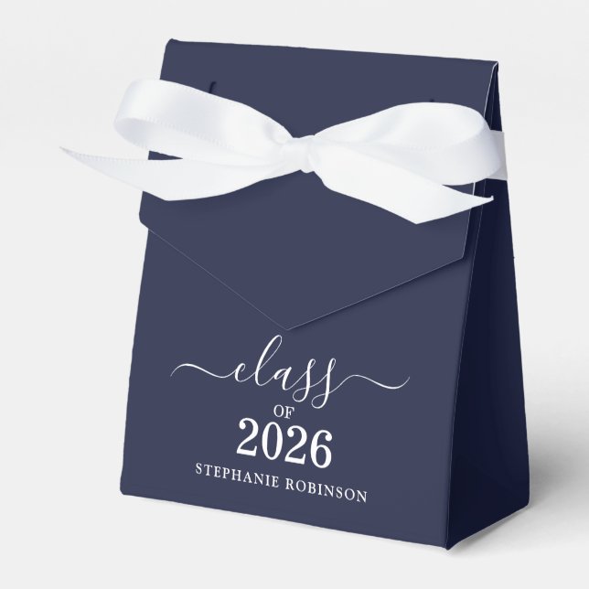 Class of 2026 Elegant Blue Modern Graduation   Favour Box (Front Side)