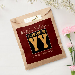 Class of 2026 Elegant Burgundy Graduation Party Favour Bags