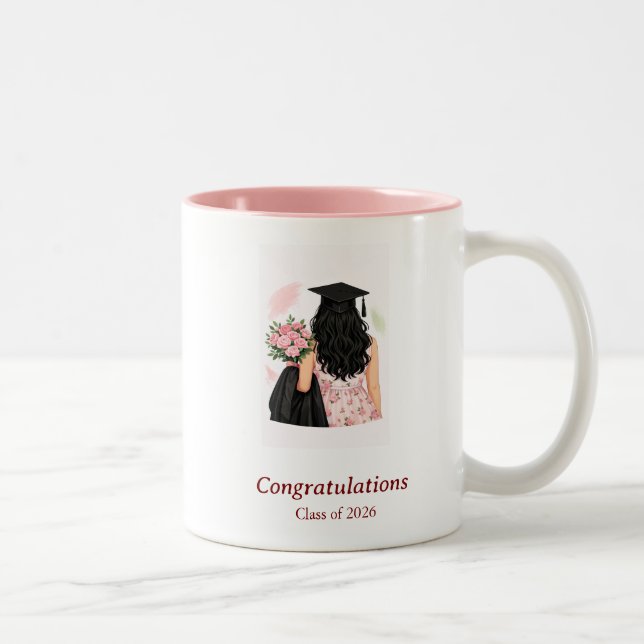 Class of 2026 Floral Graduation Mug – Elegant Keep (Right)