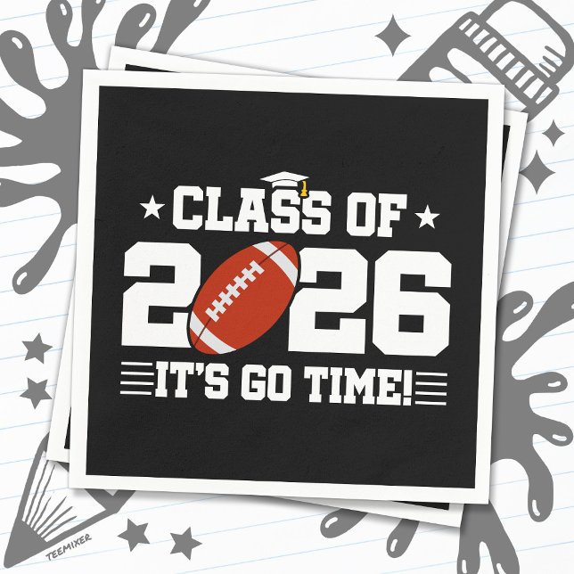 Class of 2026 Football Graduation It’s Go Time Napkin (Creator Uploaded)