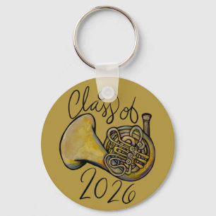 Class of 2026 French Horn Band Class Music Key Ring