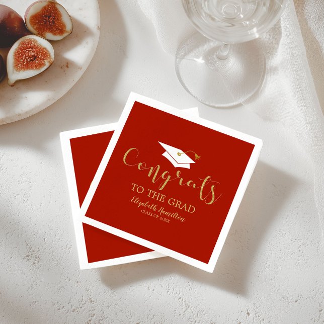 Class of 2026 Gold Glitter Graduation Napkins (Creator Uploaded)