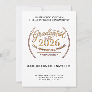 Class of 2026 Gold Invitation | Invitación Oro