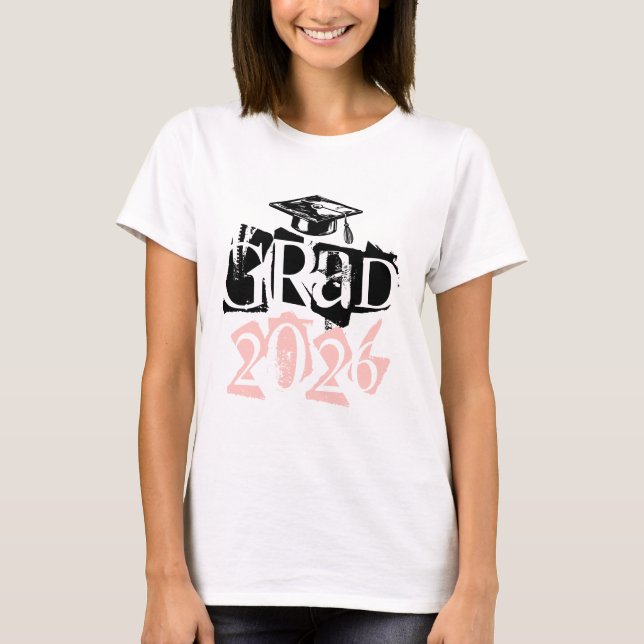 Class of 2026 grad blush typography graduation T-Shirt (Front)