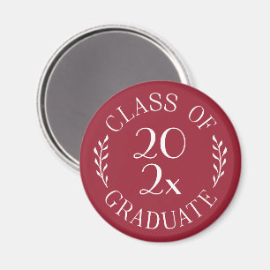 Class of 2026 Graduate Chic Typography Burgundy Magnet