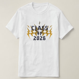 Class Of 2026 Graduate Cool Lightning Rocker White T-Shirt