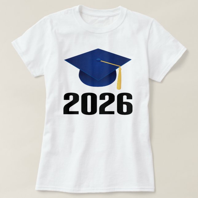 Class of 2026 Graduate Hat Gift T-Shirt (Design Front)