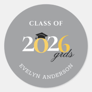 Class of 2026 Graduate Hershey's Candy Favours Cla Classic Round Sticker