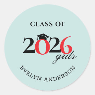 Class of 2026 Graduate Hershey's Candy Favours Classic Round Sticker