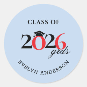 Class of 2026 Graduate Hershey's Candy Favours Classic Round Sticker