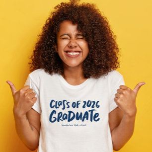 Class of 2026 graduate modern navy graduation T-Shirt