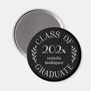 Class of 2026 Graduate Name Typography Black Magnet